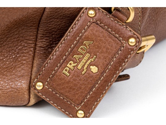 Prada Wonderful Brown Deerskin Hobo Bag