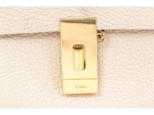 Chloe Chic Small Ivory Leather Flap Shoulder Bag, Chain Strap
