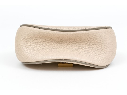 Chloe Chic Small Ivory Leather Flap Shoulder Bag, Chain Strap