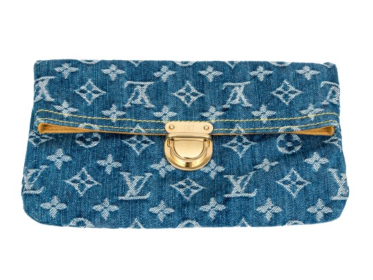 Louis Vuitton Fabulous Denim Logo And Suede Lined Bag