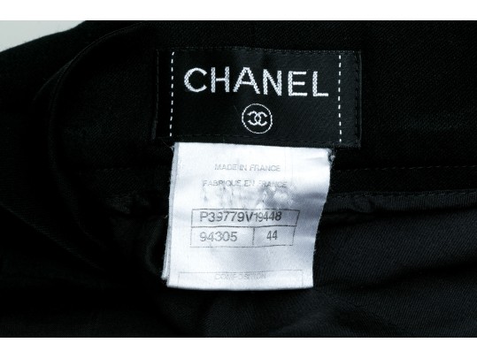 Chanel Classic Black Wool Pants, Size 44
