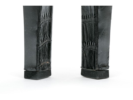 Saint Laurent Striking Black Crocodile Grained Sandals, Size 41, With Box