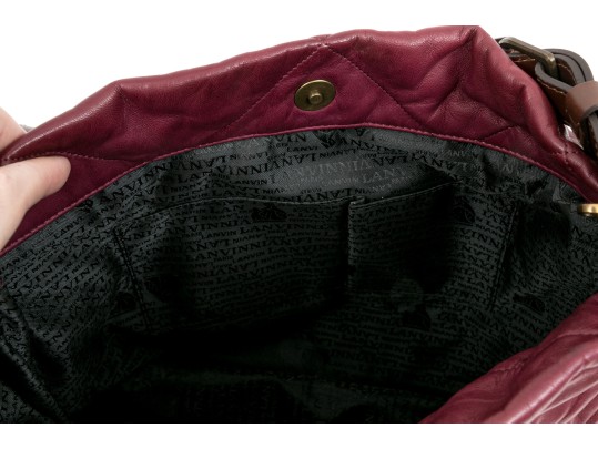 Lanvin Beautiful Large Quilted Burgundy Leather Bag