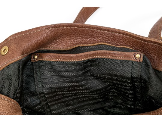 Prada Wonderful Brown Deerskin Hobo Bag