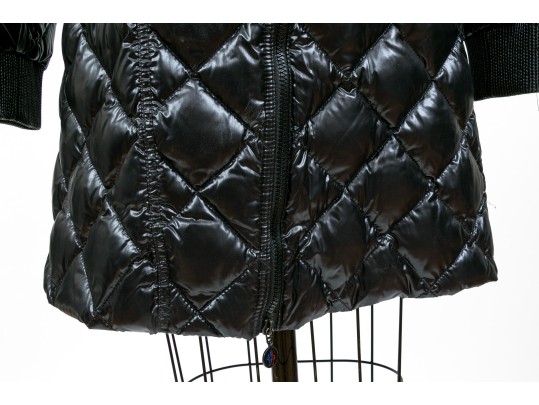 Moncler Beautiful Black Quilted Down Parka, Belted With Hood