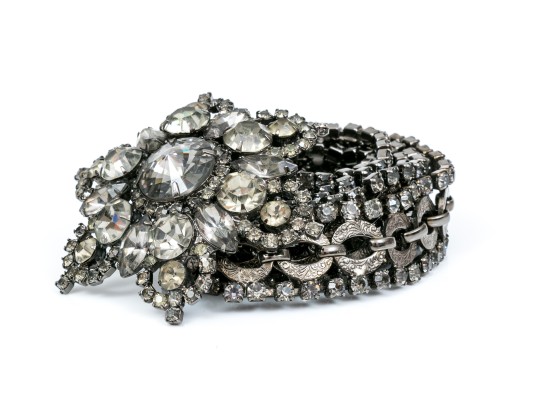 Fabulous Vintage Metal And Rhinestone Adjustable Belt