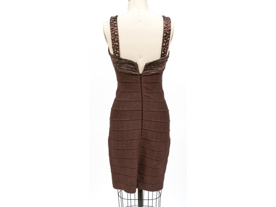 Carmen Marc Valvo Bedazzled Tank Sheath, Matching Bolero Jacket, Size S