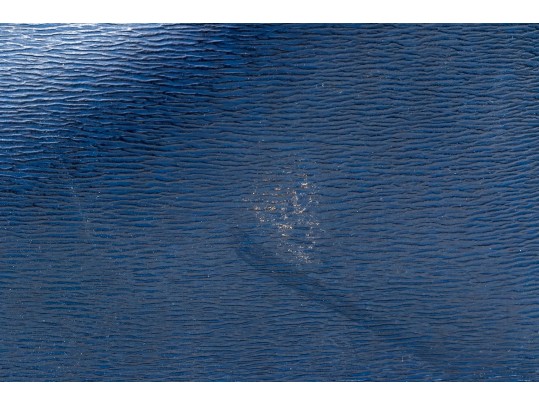 Longchamp Striking Navy Blue Leather Top Handle Tote Bag, Pinkish Red Interior