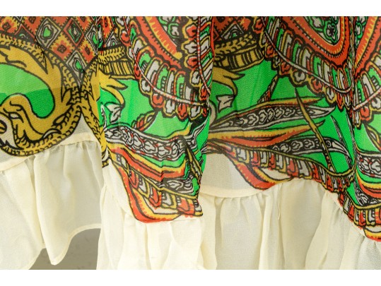 Etro Striking Black And Green Ombre Maxi Skirt, Size 40, $1200 Retail