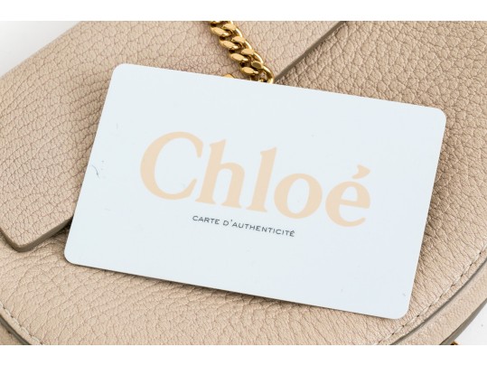 Chloe Chic Small Ivory Leather Flap Shoulder Bag, Chain Strap