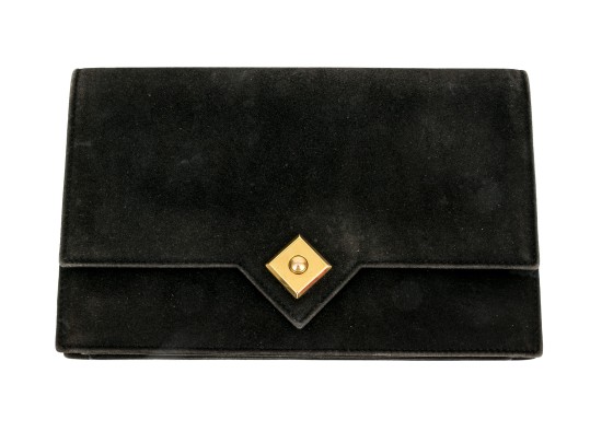Hermes Dark Brown Vintage Suede Flap Clutch