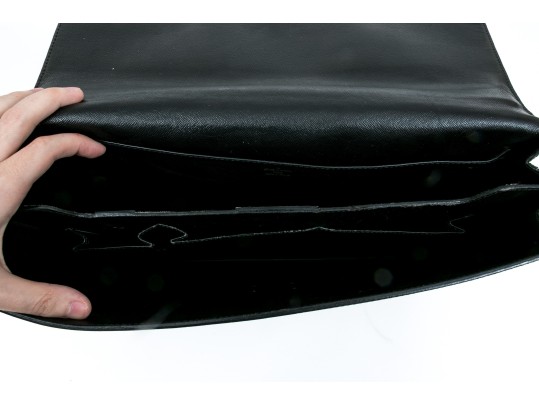 Louis Vuitton Handsome Black Leather Briefcase