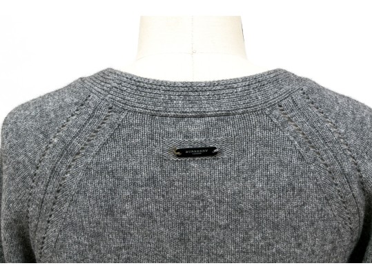 Burberry Classic Grey Cashmere Sweater, Size Large