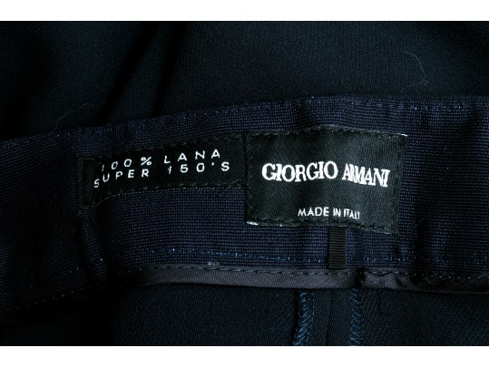 Giorgio Armani Classic Blue Wool Dress Pants, Size 40, $1095 Retail, Not Hemmed