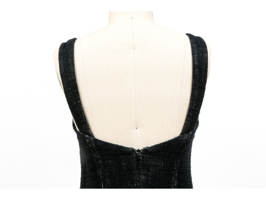Milly Beautiful Black And Ivory Bedazzled Tank Sheath, Size 4