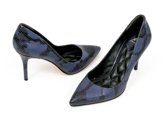Brian Atwood Unique Blue Python Patterned Pumps, Size 38 1/2