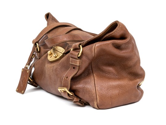 Prada Wonderful Brown Deerskin Hobo Bag