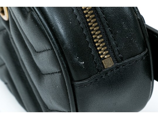 Gucci Striking Black Quilted Leather Marmot Belt Bag