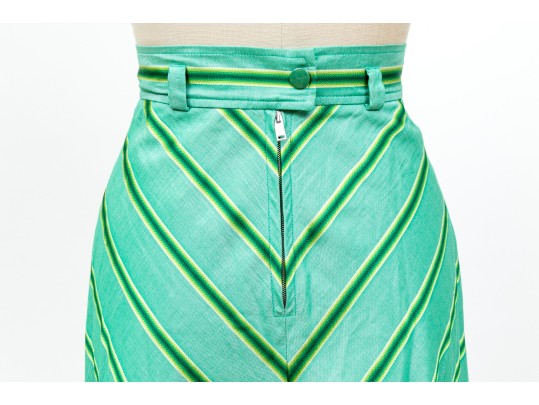 Etro Fabulous Green Striped Maxi Skirt, Size 40, $1100 Retail