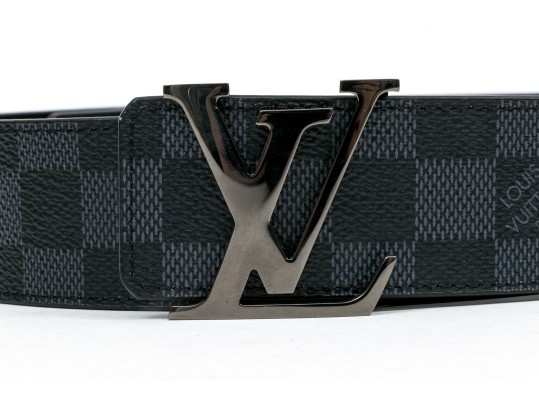 Louis Vuitton Handsome Damier Ebene Black Belt, 90/35, With Box