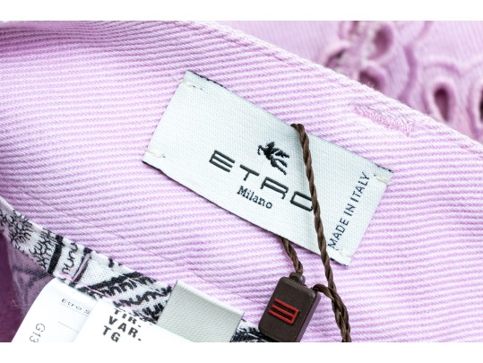 Etro Unique Lavender Purple Eyelet Bell Bottom Jeans, Size 26, $1170 Retail