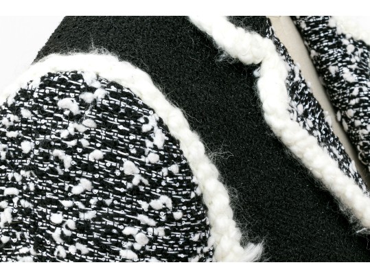 Chanel Striking Black And White Tweed Jacket, Size 36