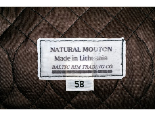 Baltic Rim Trading Company Vintage Brown Mouton Fur Trappers Hat, Size 58