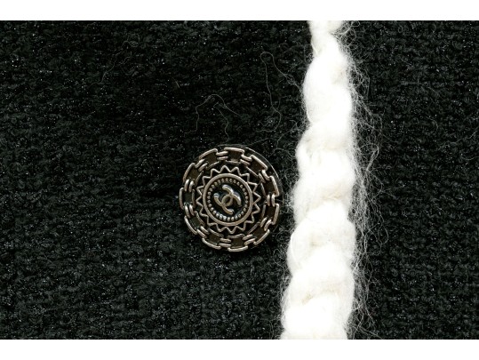Chanel Striking Black And White Tweed Jacket, Size 36