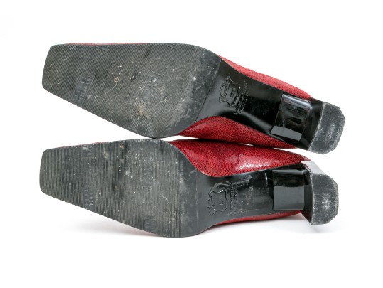 Stuart Weitzman Fun Reddish Burgundy Grained Patterned Back Zip Booties, Size 6 1/2 B