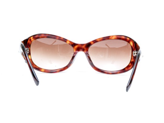 Bulgari Beautiful Bedazzled Tortoise Acrylic Sunglasses, With Case