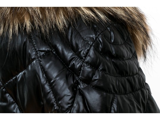 Moncler Beautiful Black Quilted Down Parka, Belted With Hood