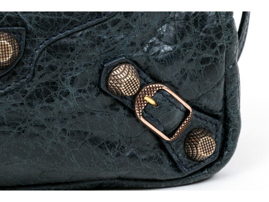 Balenciaga Handsome Blue Leather Shoulder Bag