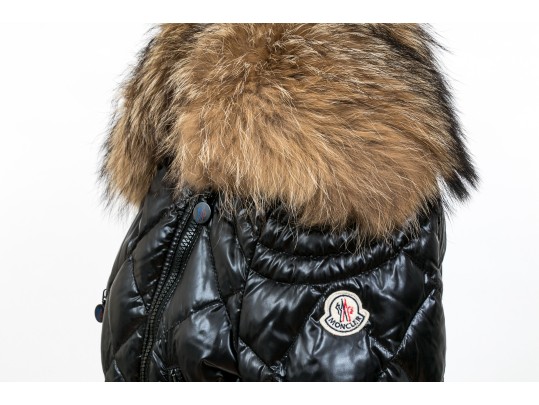 Moncler Beautiful Black Quilted Down Parka, Belted With Hood