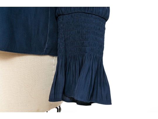 Ramy Brook Striking Navy Blue Studded Blouse, Size XS