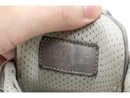 Etro Handsome Grey Leather Mens Sneakers, Size 43, With Box, $450 Retail