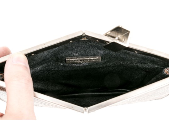 Giorgio Armani Lovely Brown And Tan Leather And Crocodile Clutch