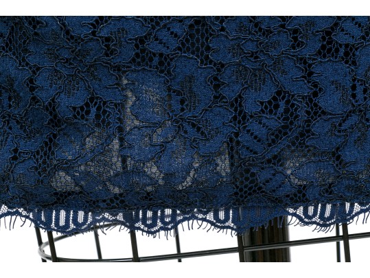 Diane Von Furstenburg Classic Navy Blue Long Sleeve Lace Sheath, Size 4