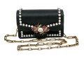 Gucci Stunning Mini Broadway Black Satin Bedazzled Shoulder Bag