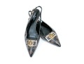 Louis Vuitton Adorable Flat Logo Slingback Mules, Size 40