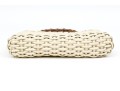 Gucci Lovely Woven Ivory Leather Bamboo Top Handle Bag