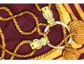 Hermès Paris Vintage Striking Burgundy And Gold Rope Motif Silk Scarf