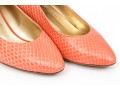 Walter Steiger Fun Coral Snakeskin And Orange Heeled Pumps, Size 36 1/2