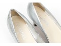 Chanel Striking Metallic Silver Leather Pumps, Size 36 1/2