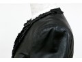 Tory Burch Beautiful Black Leather Ruffled Button Front Leather Jacket, Size 6