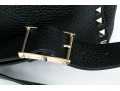 Valentino Bold Studded Black Leather Shoulder Bag