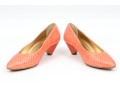 Walter Steiger Fun Coral Snakeskin And Orange Heeled Pumps, Size 36 1/2