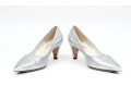 Chanel Striking Metallic Silver Leather Pumps, Size 36 1/2