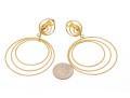 18K Italian Graduated Pendant Hoop Clip-On Earrings