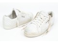 Prada Breezy White Leather Quilted Sneakers, Size 36 1/2