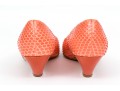 Walter Steiger Fun Coral Snakeskin And Orange Heeled Pumps, Size 36 1/2